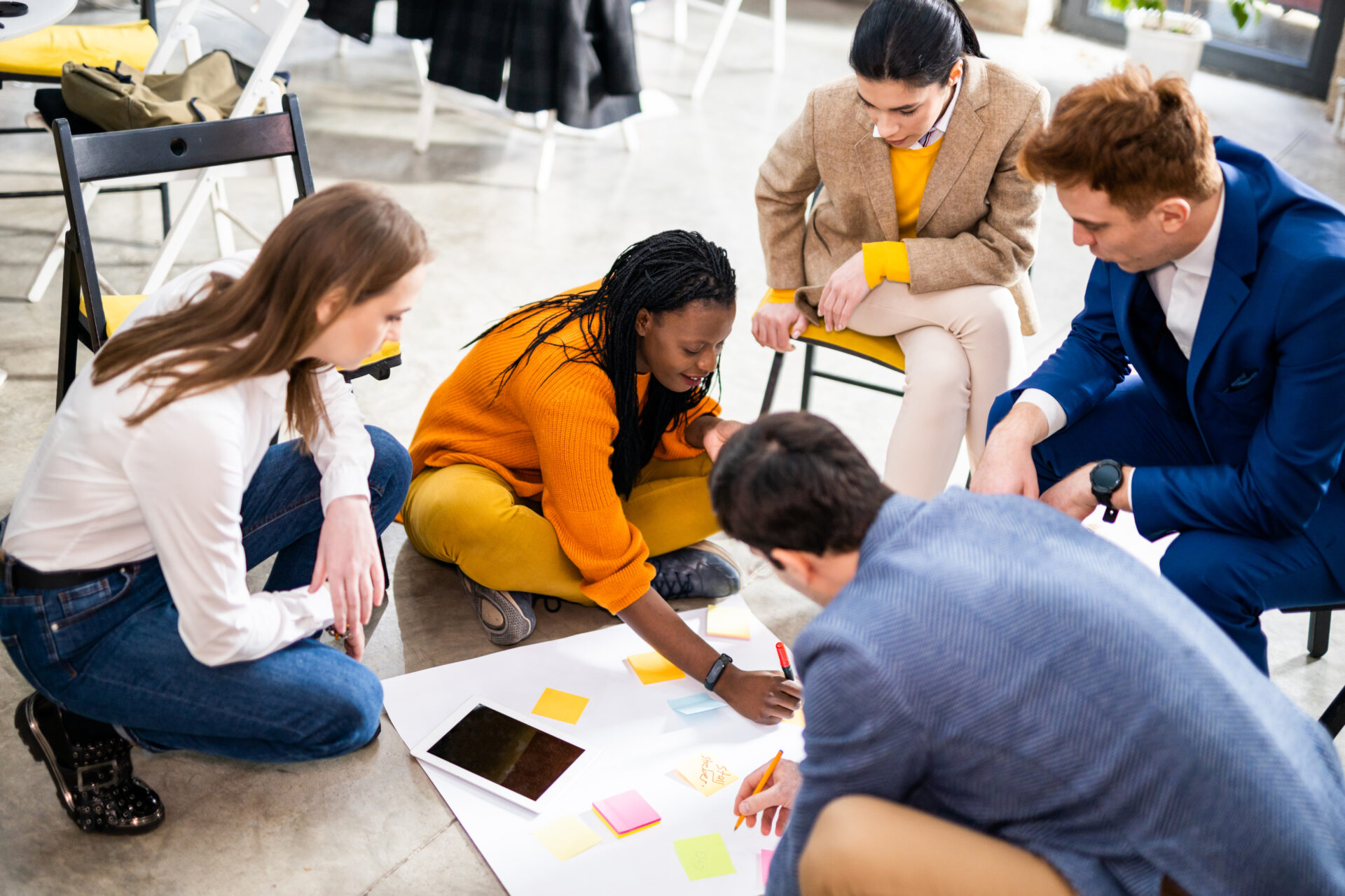 Business team working in a start-up office